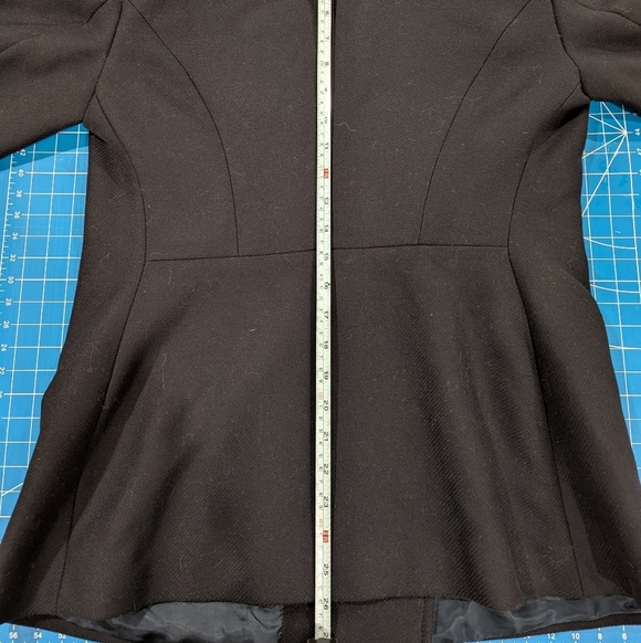 Zara Military Jacket with Gold Buttons Fitted Wool Navy Pea Coat Size Large - Picture 5 of 17